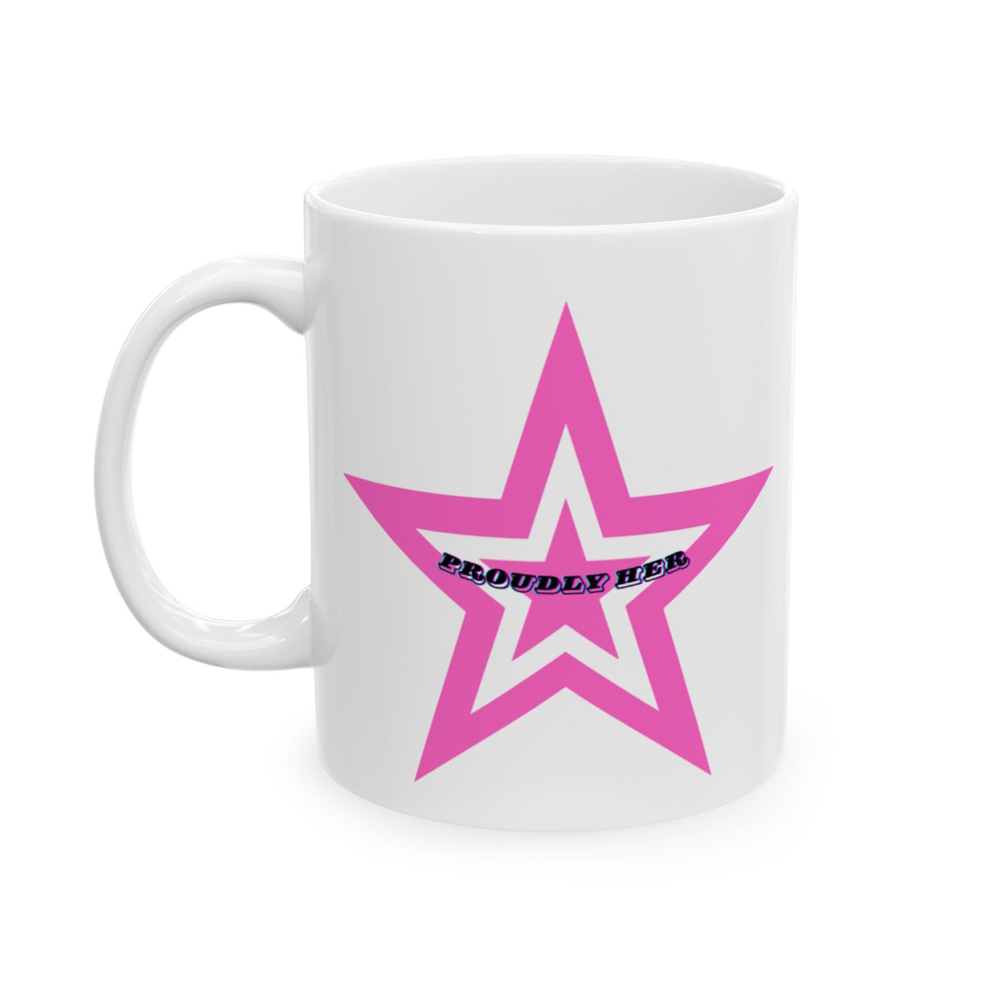 Trendy Pink Star Ceramic Mug - Perfect for Coffee Lovers