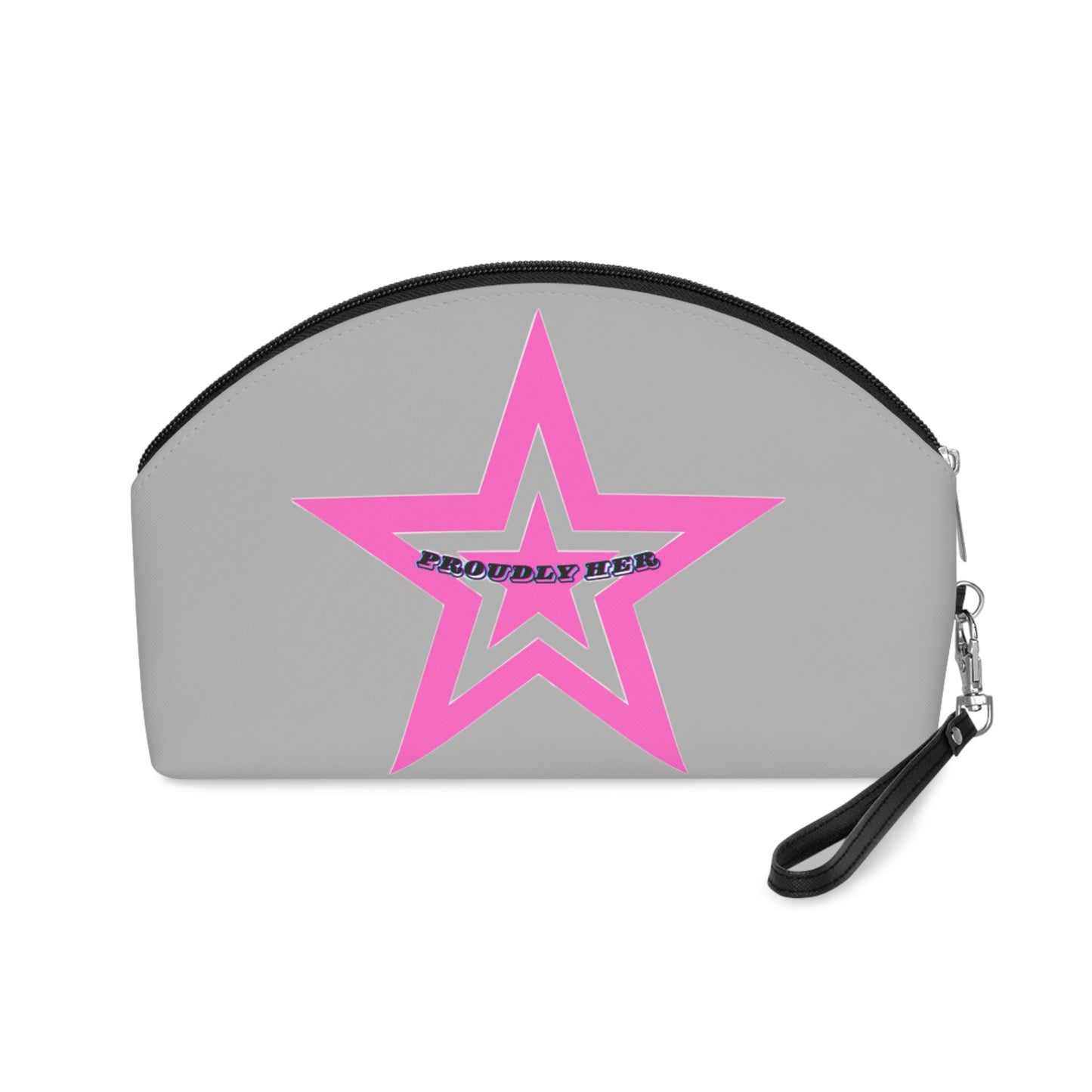 Proudly Her Pink Star Makeup Bag – Chic Cosmetic Pouch for Confident Women