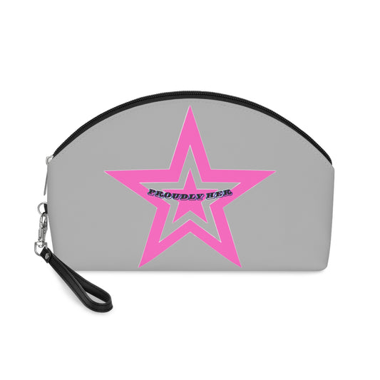 Proudly Her Pink Star Makeup Bag – Chic Cosmetic Pouch for Confident Women