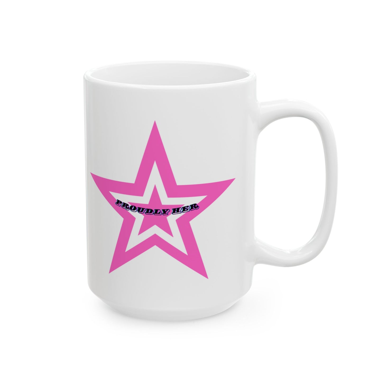 Trendy Pink Star Ceramic Mug - Perfect for Coffee Lovers