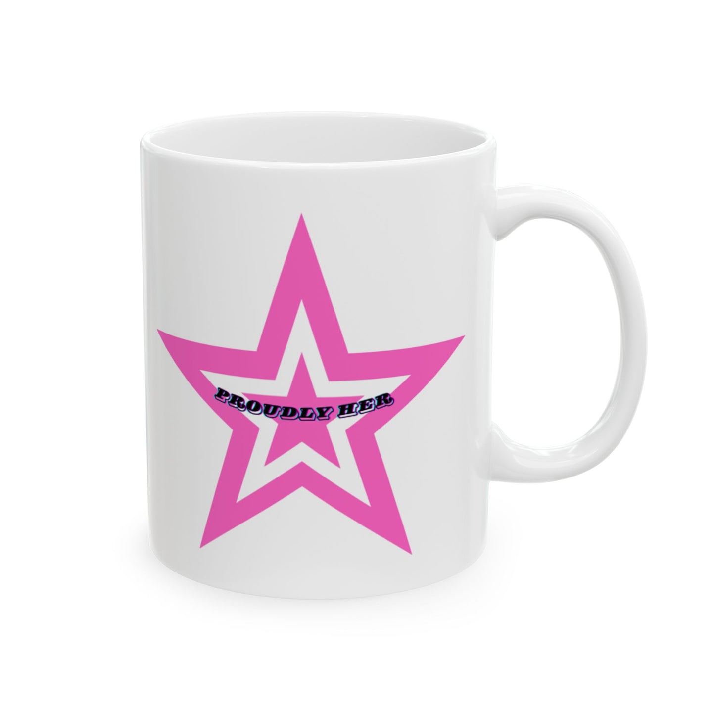 Trendy Pink Star Ceramic Mug - Perfect for Coffee Lovers