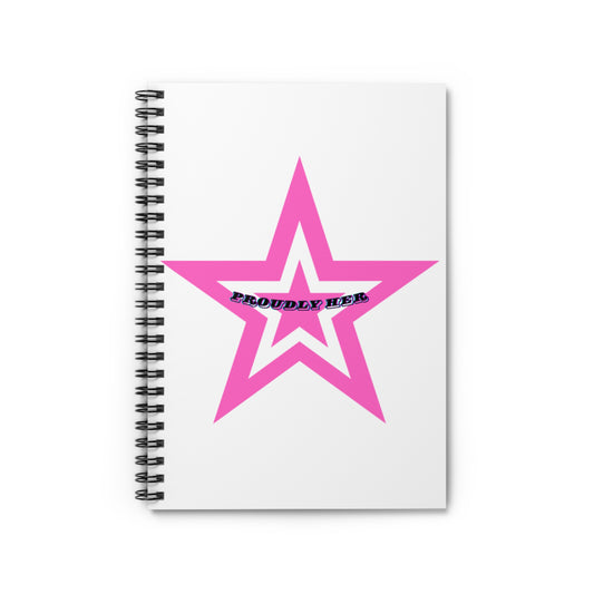 Proudly Her Spiral Notebook - Stylish Pink Star Design