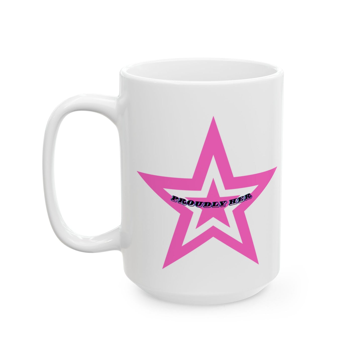 Trendy Pink Star Ceramic Mug - Perfect for Coffee Lovers